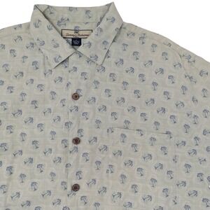Tommy Bahama Silk Short Sleeve Button Up Shirt Palm Tree Print Men's Size S
